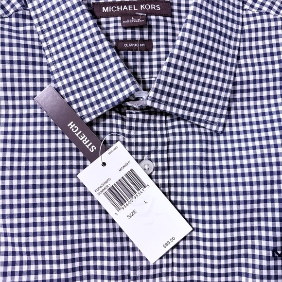 Michael Kors Blue and White Gingham Shirt - Picture 2 of 5